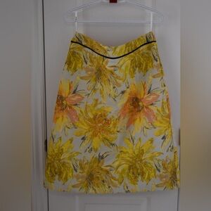 Autograph Yellow Floral A-Line Skirt